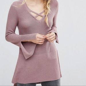 Free People- crisscross front tunic